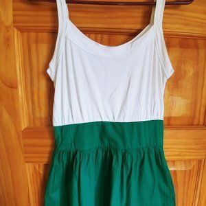 White and green dress